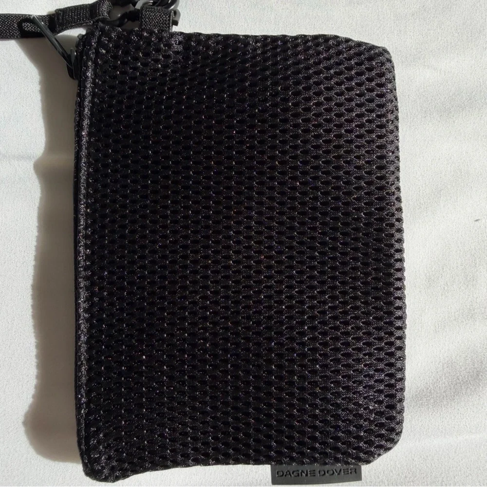 Dagne Dover Air Mesh Black Pouch Wristlet